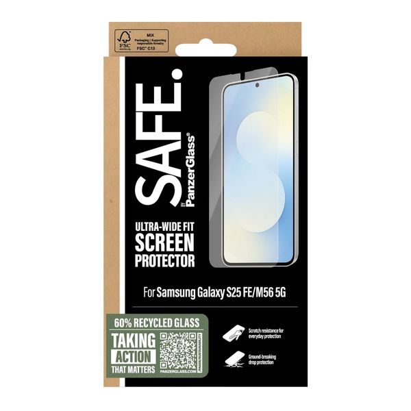 SAFE by PanzerGlass Ultra-Wide Fit Screenprotector Samsung Galaxy S25 FE