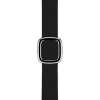 Apple Leather Band Modern Buckle Apple Watch Series 1 t/m 9 / SE (38/40/41 mm) | Series 10 (42 mm) - Maat L - Zwart