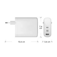 dbramante1928 re-charge | Wall Charger - USB-C 140 Watt + USB-C 100 Watt + USB-A 18 Watt - Wit