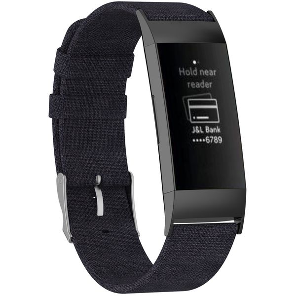 imoshion Nylon bandje voor Fitbit Charge 3 / 4 - Zwart