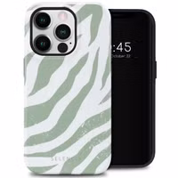 Selencia Vivid Backcover Apple iPhone 14 Pro - Colorful Zebra Sage Green