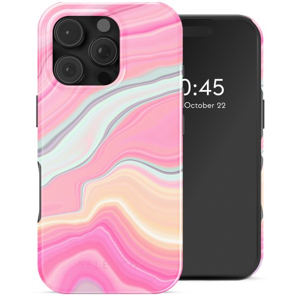 Selencia Vivid Tough Backcover met MagSafe Apple iPhone 16 Pro - Pastel Lipstick Marble