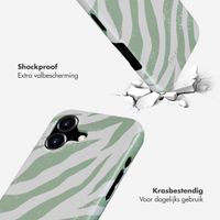 Selencia Vivid Tough Backcover met MagSafe iPhone 16 - Colorful Zebra Sage Green