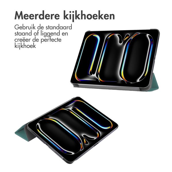 imoshion Trifold Bookcase Apple iPad Pro 11 (2024) M4 - Donkergroen