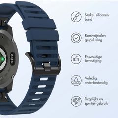 imoshion QuickFit® Stripe Siliconenbandje  - Garmin 22 mm aansluiting - Donkerblauw