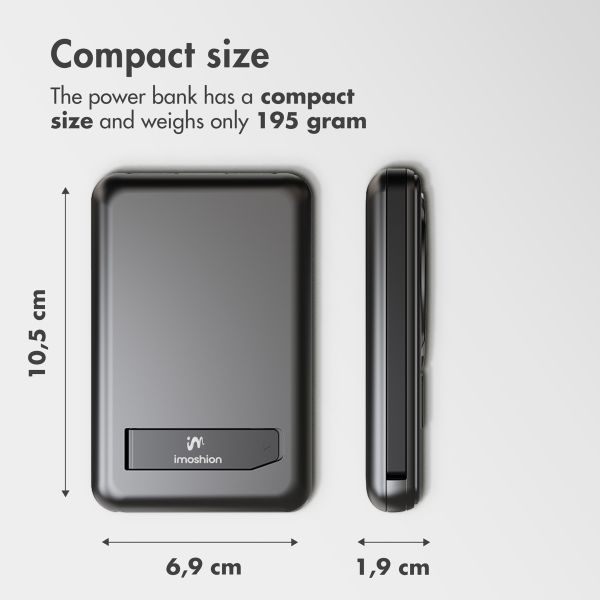 imoshion 4-in-1 MagSafe Powerbank with Stand 10,000 mAh - Power Delivery - iPhone / AirPods / Apple Watch - Black