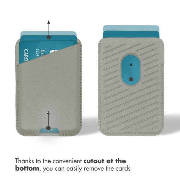 Accezz Leather Card Holder - Compatible with MagSafe and Qi2 - Light Grey