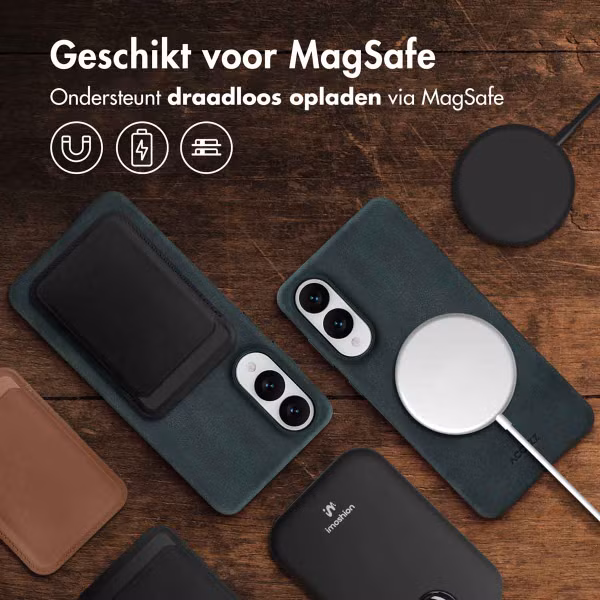 Accezz Vintage Leather Magsafe Backcover Samsung Galaxy S25 Edge - Smokey Green