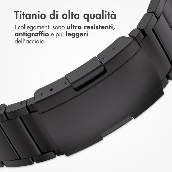 Accezz Mat Titanium bandje Apple Watch | 44/45/46/49 mm - Zwart