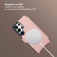 Selencia Riva Bookcase met MagSafe en Koord Samsung Galaxy S25 Ultra - Old Pink