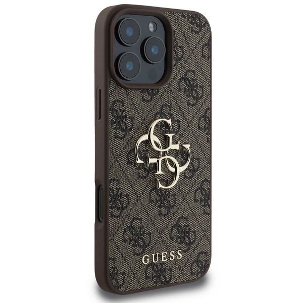 Guess 4G Metal Logo Backcover Apple iPhone 16 Pro - Bruin