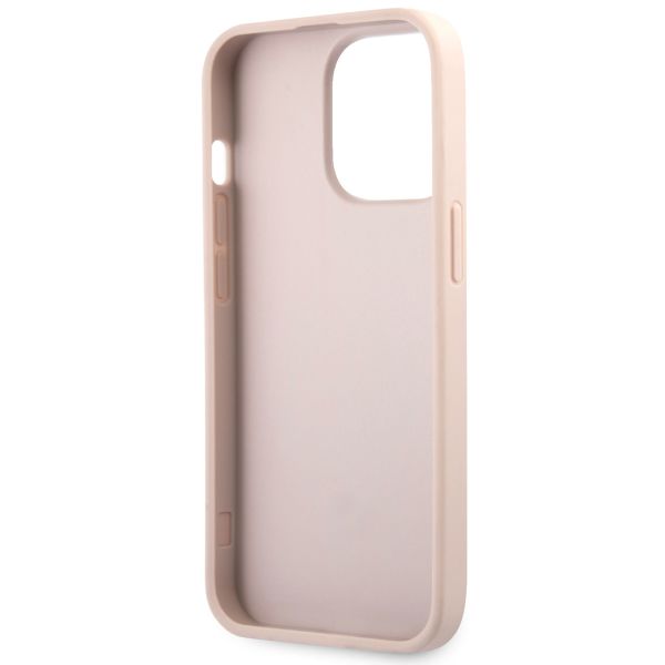 Guess 4G Metal Logo Backcover iPhone 13 Pro - Roze / Goud