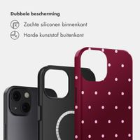 Selencia Vivid Backcover met MagSafe Apple iPhone 13 - Happy Dots Burgundy