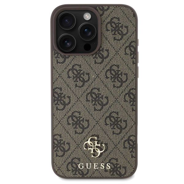 Guess 4G Metal Logo Backcover MagSafe iPhone 16 Pro Max - Bruin