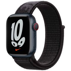 Apple Nike Sport Loop Band Apple Watch Series 1 t/m 11 / SE / Ultra (44/45/46/49 mm) - Zwart / Grijs