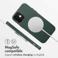 Accezz Leather Back Cover with MagSafe Apple iPhone 12 (Pro) - Cedar Green
