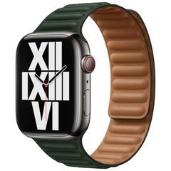 Apple Leather Link Apple Watch Series 1 t/m 9 / SE (38/40/41 mm) | Series 10 (42 mm) - Maat S/M - Sequoia Green