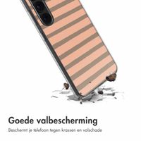 imoshion Design hoesje Samsung Galaxy S24 - Striped Peach Reverse