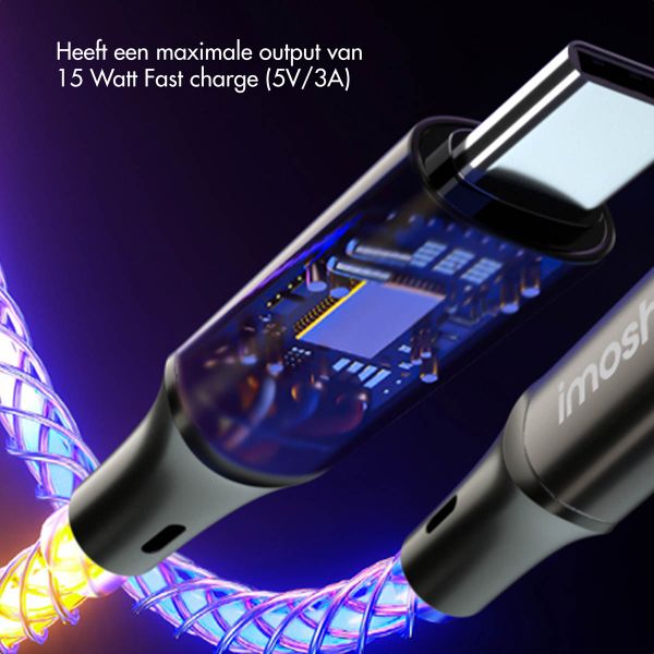 imoshion Lichtgevende Snellaadkabel RGB - USB-A naar USB-C kabel - 1 meter