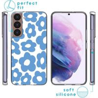 imoshion Design hoesje Samsung Galaxy S22 - Retro Blue Flowers