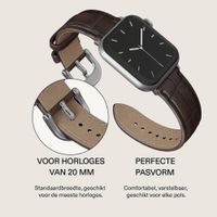 Burga Genuine Leather Band Apple Watch Series 1 - 9 / SE (38/40/41 mm) | Series 10 / 11 (42 mm) - Espresso / Silver