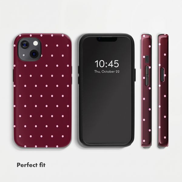 Selencia Vivid Back Cover Apple iPhone 13 Pro - Happy Dots Burgundy