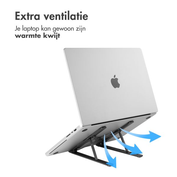 Accezz Laptop houder - Laptop standaard - Verstelbaar en opvouwbaar - Grijs