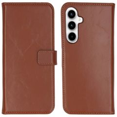 Selencia Echt Leren Bookcase Samsung Galaxy A35 - Lichtbruin