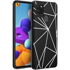 imoshion Design hoesje Samsung Galaxy A21s - Grafisch - Lijn Zwart