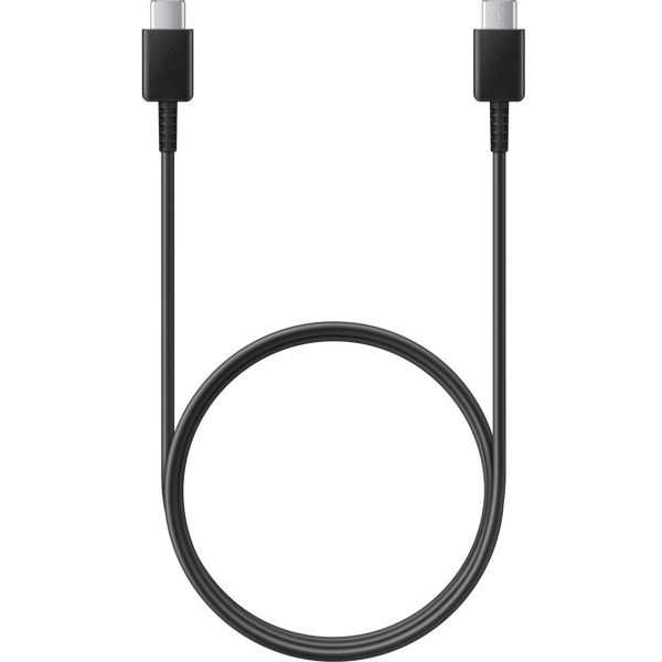 Samsung Originele USB-C naar USB-C kabel - 1.8 meter - 25 Watt - Zwart + Originele Fast Charging Adapter USB-C Oplader - In Fabrieksverpakking - 25 Watt - Zwart