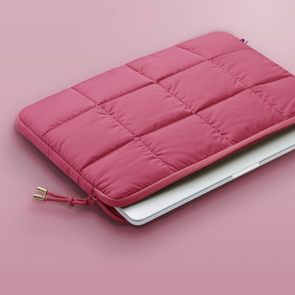 Selencia Puffy Laptop hoes 13-14 inch - Laptopsleeve - Magenta Fire