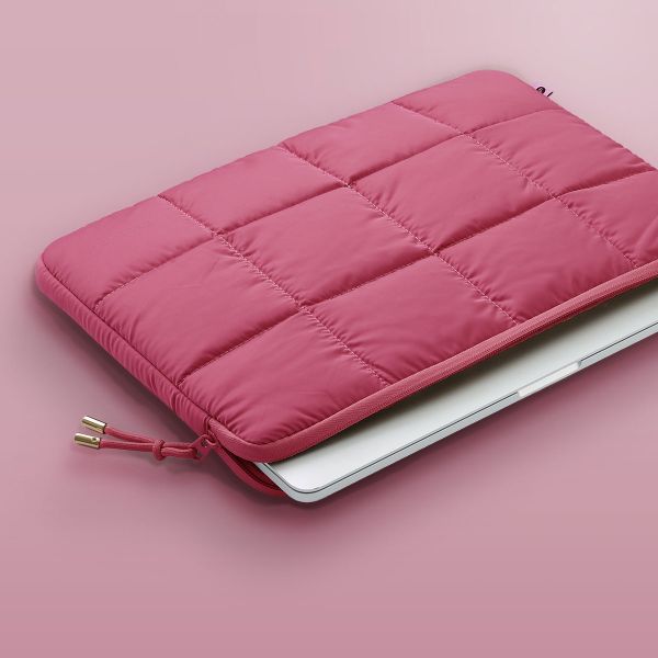 Selencia Puffy Laptop hoes 15-16 inch - Laptopsleeve - Magenta Fire