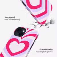 Selencia Vivid Backcover met MagSafe Apple iPhone 14 - Double Hearts Rubine Red Lilac
