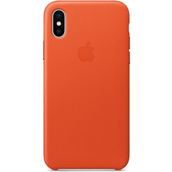 Apple Leather Backcover iPhone X - Bright Orange