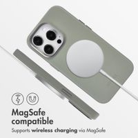 Accezz Leather Back Cover with MagSafe Apple iPhone 14 Pro - Light Grey