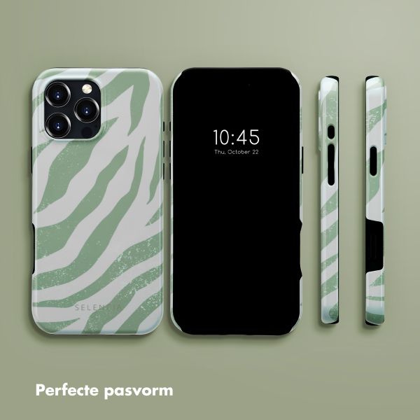 Selencia Vivid Backcover met MagSafe Apple iPhone 16 Pro Max - Colorful Zebra Sage Green
