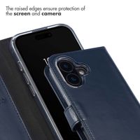 Selencia Genuine Leather Book Case Apple iPhone 16 - Blue