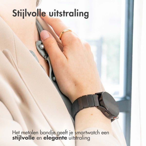 Selencia Stalen magnetisch bandje Apple Watch Series 1 t/m 9 / SE (38/40/41 mm) | Series 10 / 11 (42 mm) - Zwart