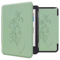 imoshion Design Slim Hard Case Bookcase Kobo Clara Colour / BW - Floral Green