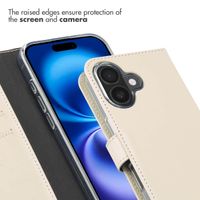 Selencia Genuine Leather Book Case Apple iPhone 16 - Greige