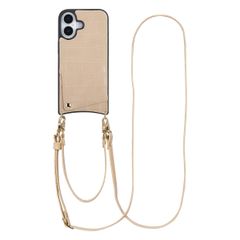 Selencia Nova Croco Phone Case with Cord and Card Holder Apple iPhone 17 - Beige