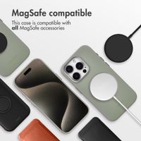 Accezz Leather Back Cover with MagSafe Apple iPhone 15 Pro - Light Grey