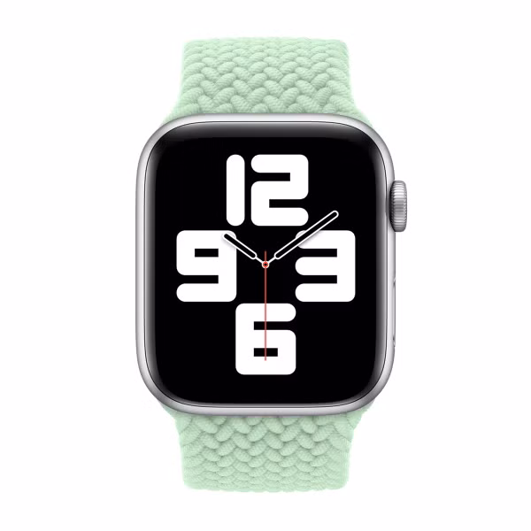 Apple Gevlochten solobandje Apple Watch | 44/45/46/49 mm - Maat 10 - Pistachio