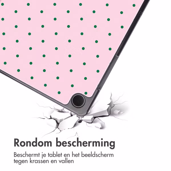 imoshion Design Trifold Bookcase Samsung Galaxy Tab A11 Plus / A9 Plus - Happy Dots