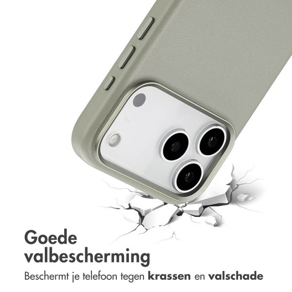 Accezz MagSafe Leather Backcover Apple iPhone 17 Pro Max - Light Grey