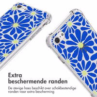 imoshion Design hoesje met koord Apple iPhone SE (2022 / 2020) / 8 / 7 - Cobalt Blue Flowers Connect