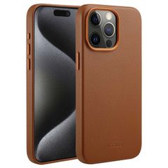 Accezz MagSafe Leather Backcover iPhone 15 Pro Max - Sienna Brown