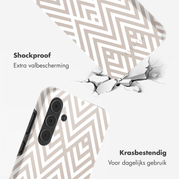 Selencia Vivid Tough Backcover Samsung Galaxy A55 - Beige Zigzag