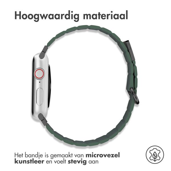 imoshion Magnetisch lederen bandje Apple Watch Series 1 t/m 9 / SE (38/40/41 mm) | Series 10 / 11 (42 mm) - Groen