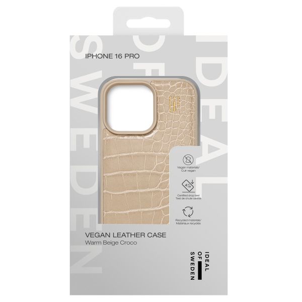 iDeal of Sweden Vegan Leather Backcover iPhone 16 Pro - Warm Beige Croco